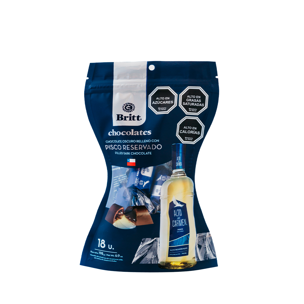 Chocolate Oscuro con Relleno de Pisco Alto del Carmen